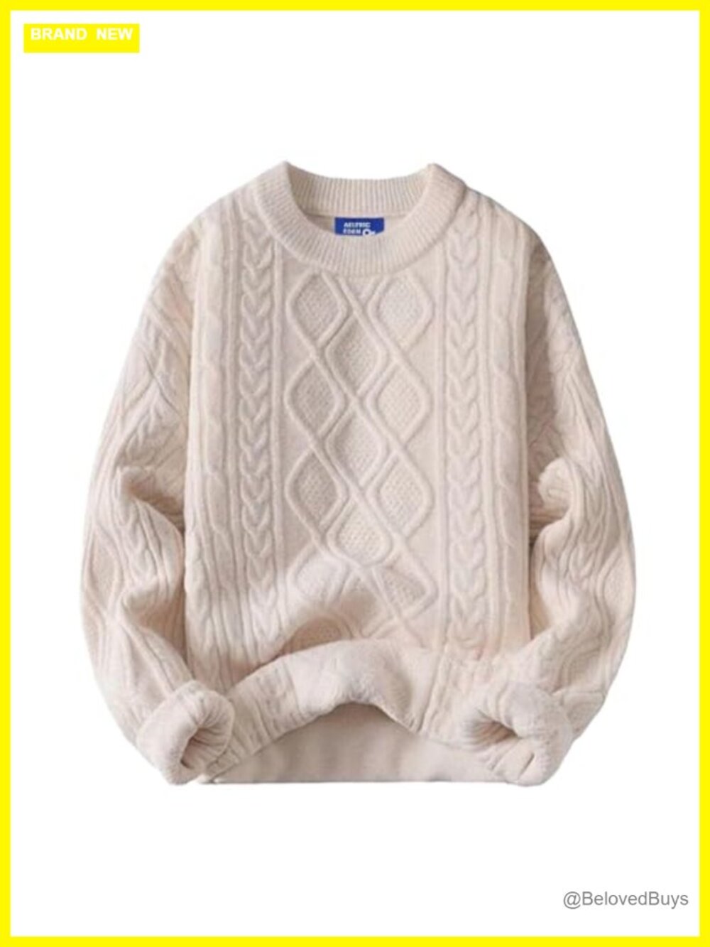 Aelfric Eden Oversized Cable Knit Sweater Crewneck Long Sleeve Pullover